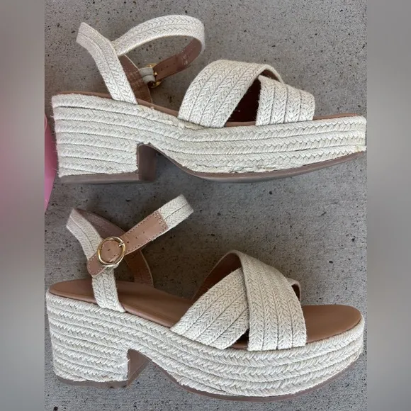 Old Navy Espadrille Cross Strap Platforms and Bamboo Wedges from Fashion Nova