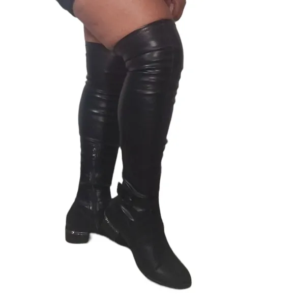 Olivia Miller Women's Hailey Black Over-the-Knee Boots Sz 7.5, 10