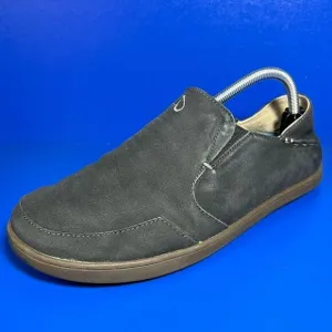 OluKai Mens Nohea Twill Black Slip On Shoes 9