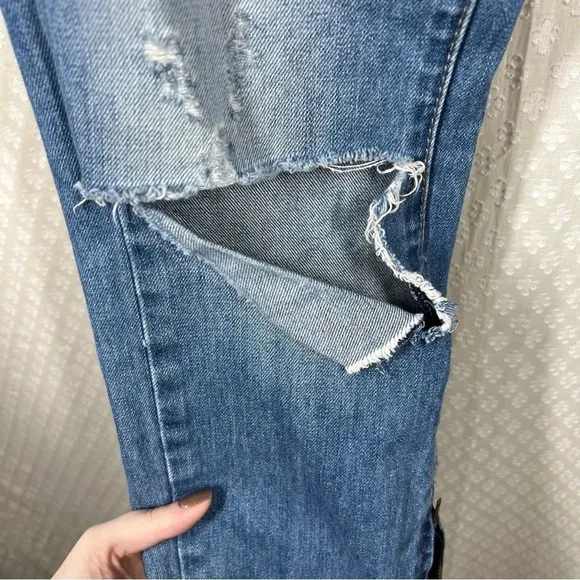 One Teaspoon Freebirds Low Rise Rigid Skinny Leg Distressed Grunge Jeans