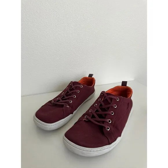 Origo Everyday Sneakers Barefoot Shoes Cotton Canvas Burgundy Red Zero Men's 10