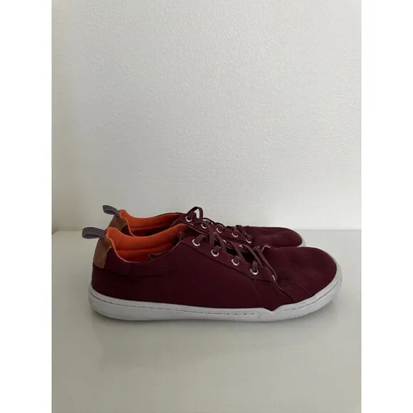 Origo Everyday Sneakers Barefoot Shoes Cotton Canvas Burgundy Red Zero Men's 10