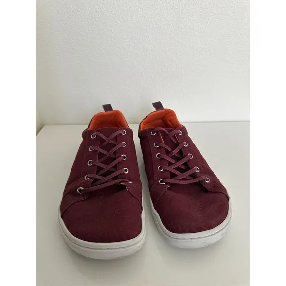 Origo Everyday Sneakers Barefoot Shoes Cotton Canvas Burgundy Red Zero Men's 10