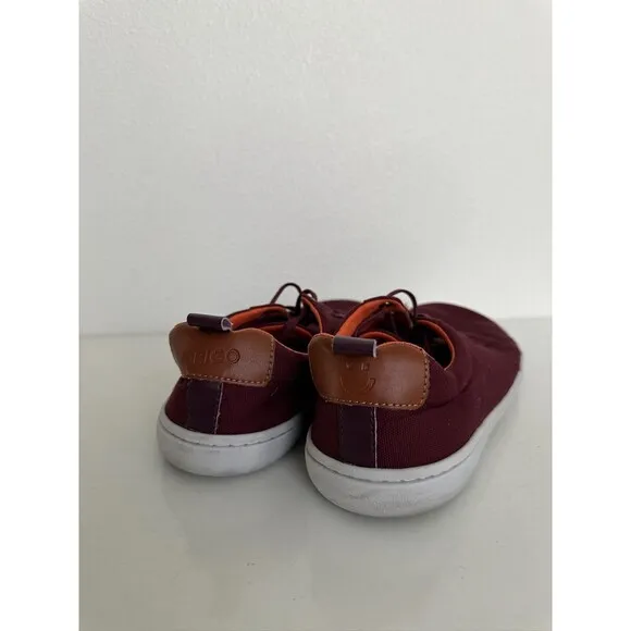 Origo Everyday Sneakers Barefoot Shoes Cotton Canvas Burgundy Red Zero Men's 10