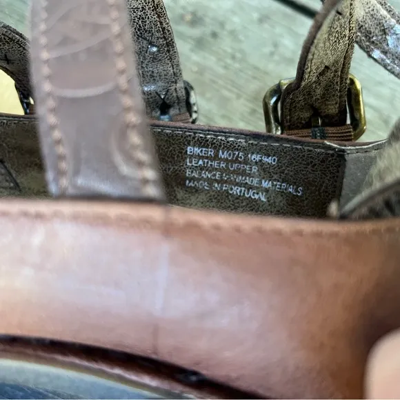 OTBT Acorn Biker Leather Wedge Shoes Sz 7.5M