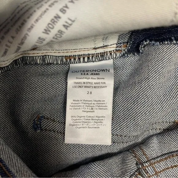 Outerknown Jeans Women’s‎ Size 28 Medium Blue Denim Stand High Rise Skinny
