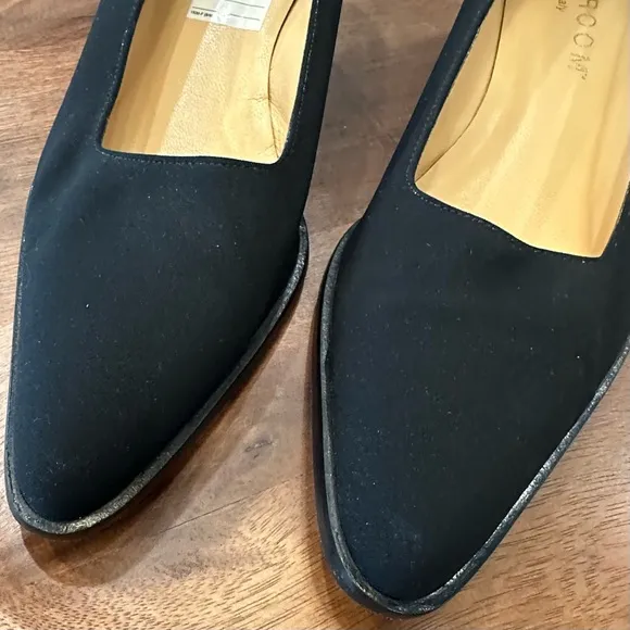 Oval Room Collection Pumps Black Block Heel Classic Vintage Pointed Toe✨EUC✨