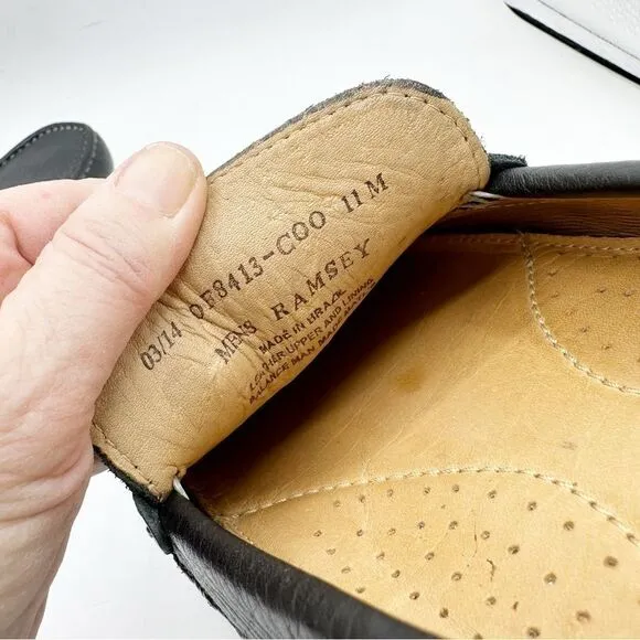 Oxford Brand Ramsey Black Pebbled Leather Horsebit Driving Shoe Sz 11