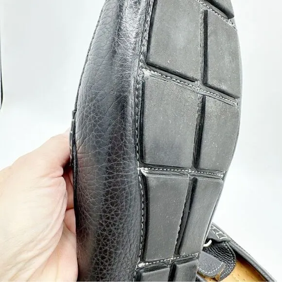 Oxford Brand Ramsey Black Pebbled Leather Horsebit Driving Shoe Sz 11