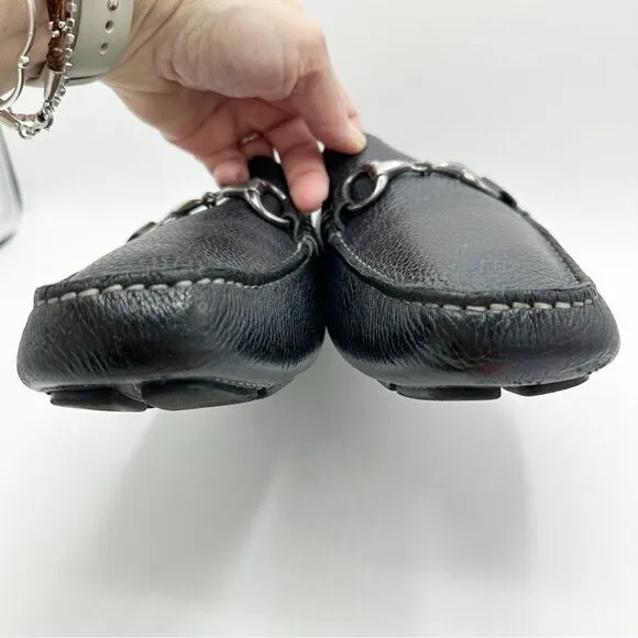 Oxford Brand Ramsey Black Pebbled Leather Horsebit Driving Shoe Sz 11
