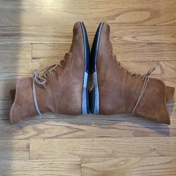 P. Monjo sz 39 leather lace up boots flat Made is Spain
