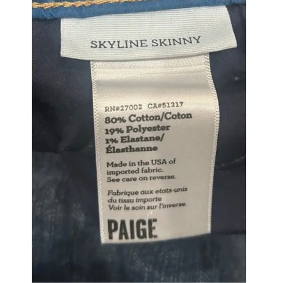 PAIGE Skyline Skinny Jeans | Carson Wash | Size 27