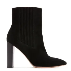 Paige Suede heeled pointy toe ankle boots
