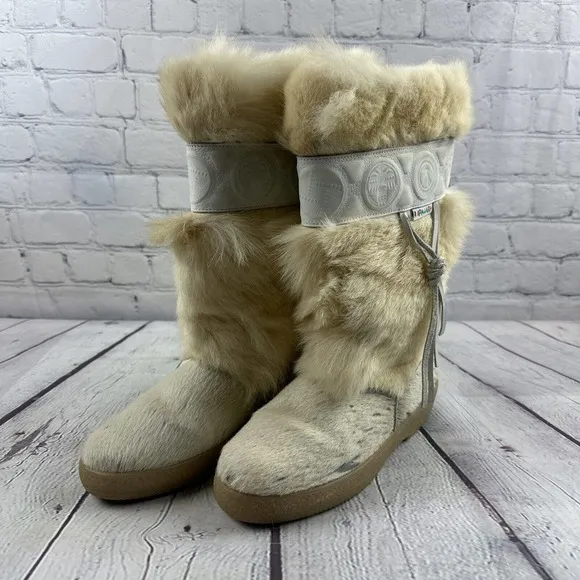 PAJAR‎ OSCAR ITALIAN Sport Goat Hair Boots Ivory WOMENS SZ US 6.5 EU 37