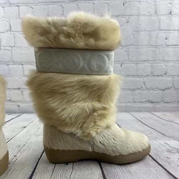 PAJAR‎ OSCAR ITALIAN Sport Goat Hair Boots Ivory WOMENS SZ US 6.5 EU 37