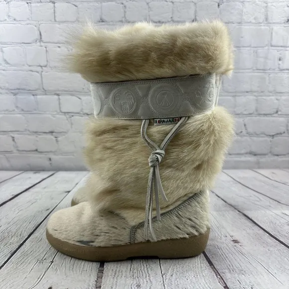 PAJAR‎ OSCAR ITALIAN Sport Goat Hair Boots Ivory WOMENS SZ US 6.5 EU 37