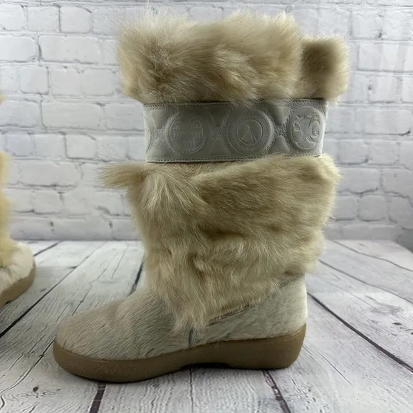 PAJAR‎ OSCAR ITALIAN Sport Goat Hair Boots Ivory WOMENS SZ US 6.5 EU 37