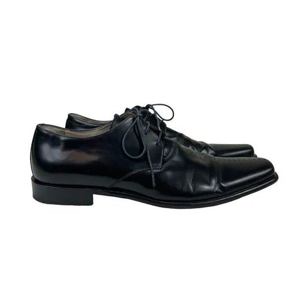 Pal Zileri Black Leather Derby Oxford Dress Shoes 44.5 / 11.5