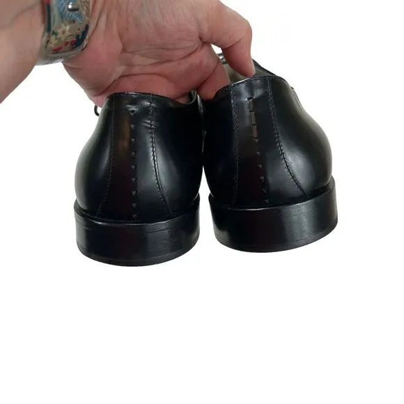 Pal Zileri Black Leather Derby Oxford Dress Shoes 44.5 / 11.5