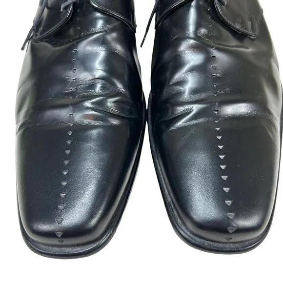 Pal Zileri Black Leather Derby Oxford Dress Shoes 44.5 / 11.5