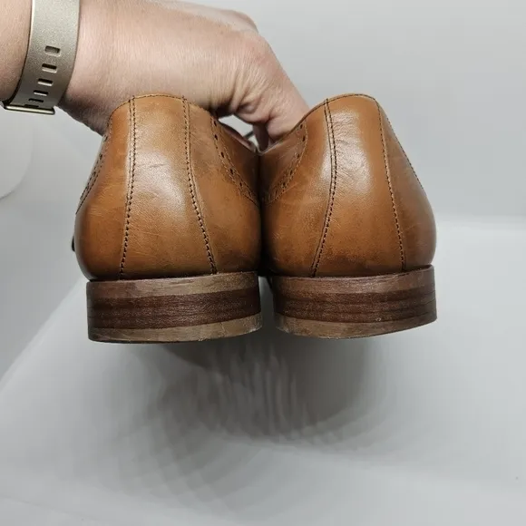 Paolo Sartori brown leather wingtip brogue dress shoes EU 44 made in Italy