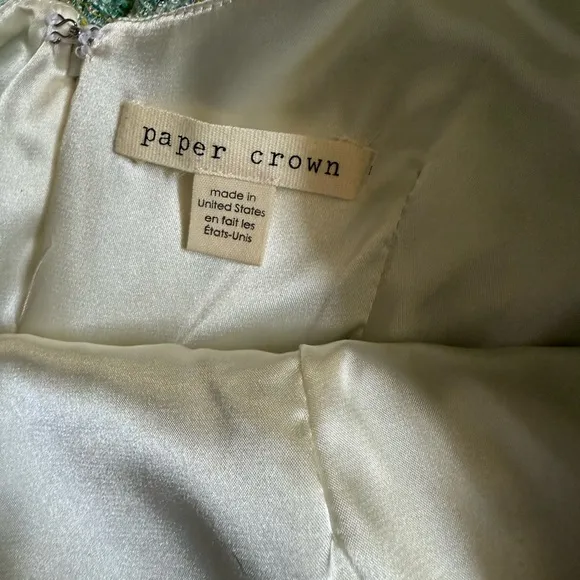 PAPER CROWN Anthropologie Women’s Green Parkside Pleated dress - XS Petite