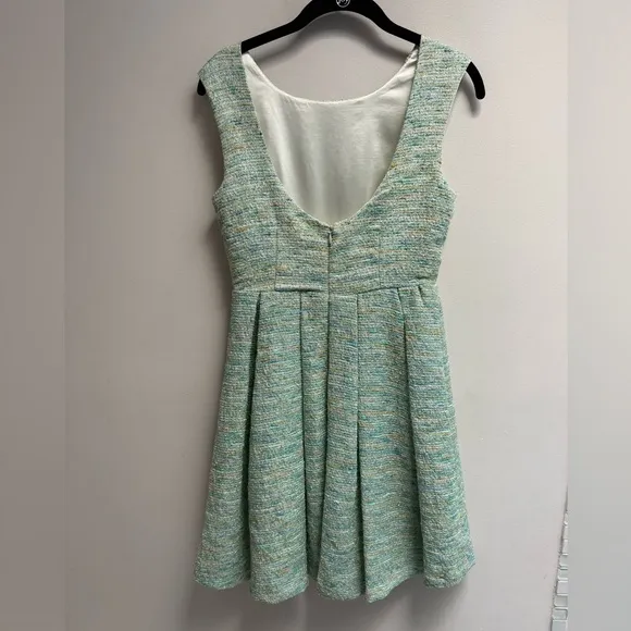 PAPER CROWN Anthropologie Women’s Green Parkside Pleated dress - XS Petite