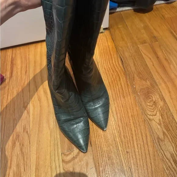Paris Texas blue croc Heeled Boots