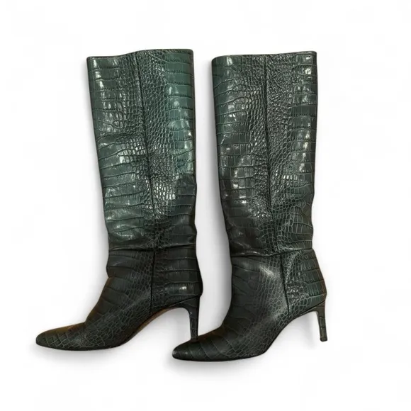 Paris Texas blue croc Heeled Boots