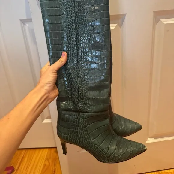 Paris Texas blue croc Heeled Boots
