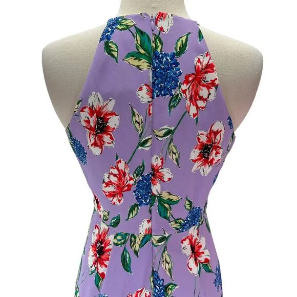 Parker Amina Floral Halter Hawaiian Mini Dress Lais Fleur Purple Womens Sz 2 NWT