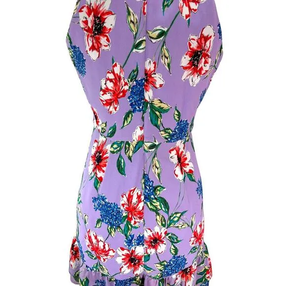 Parker Amina Floral Halter Hawaiian Mini Dress Lais Fleur Purple Womens Sz 2 NWT