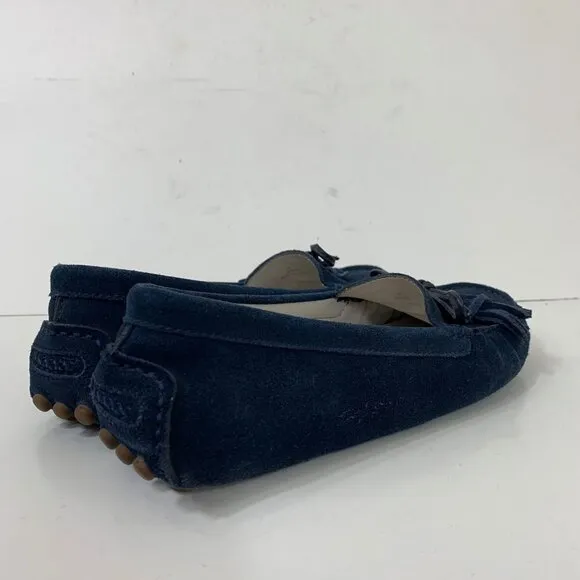 Patricia Green Blue Suede Tasseled Driving Moccasins Size 8