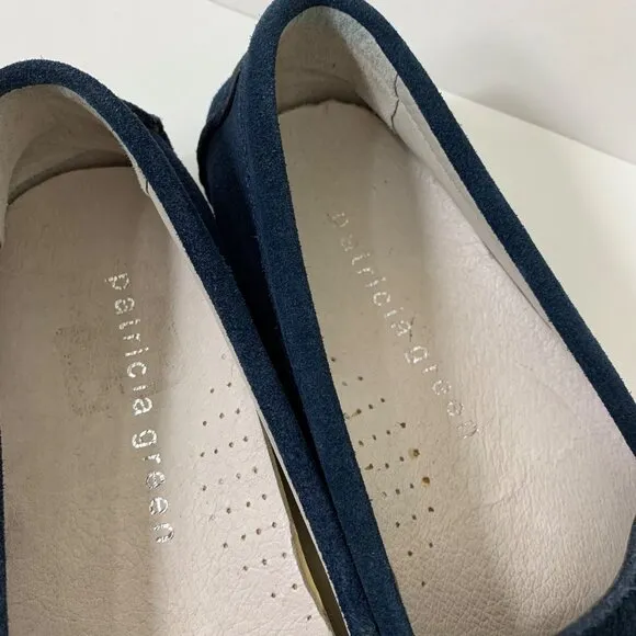 Patricia Green Blue Suede Tasseled Driving Moccasins Size 8