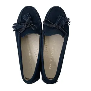 Patricia Green Blue Suede Tasseled Driving Moccasins Size 8