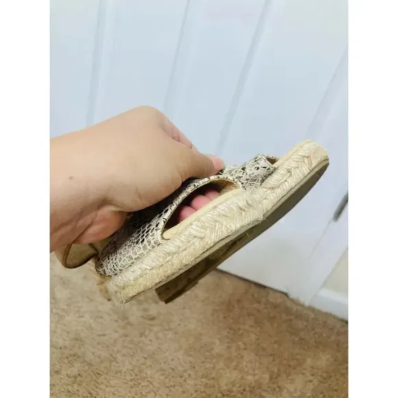 Patricia Green snake print espadrille wedges sz 7