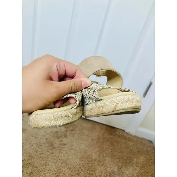 Patricia Green snake print espadrille wedges sz 7