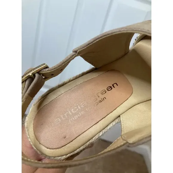 Patricia Green snake print espadrille wedges sz 7