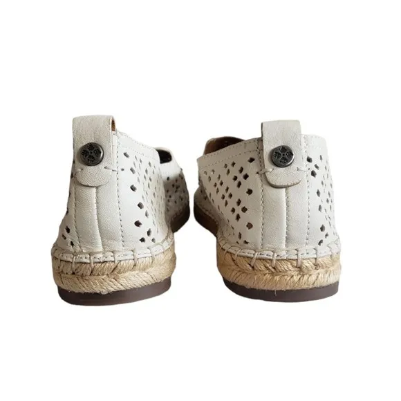 Patricia Nash Women's Elena Espadrille Flats White Leather Size 10M NEW