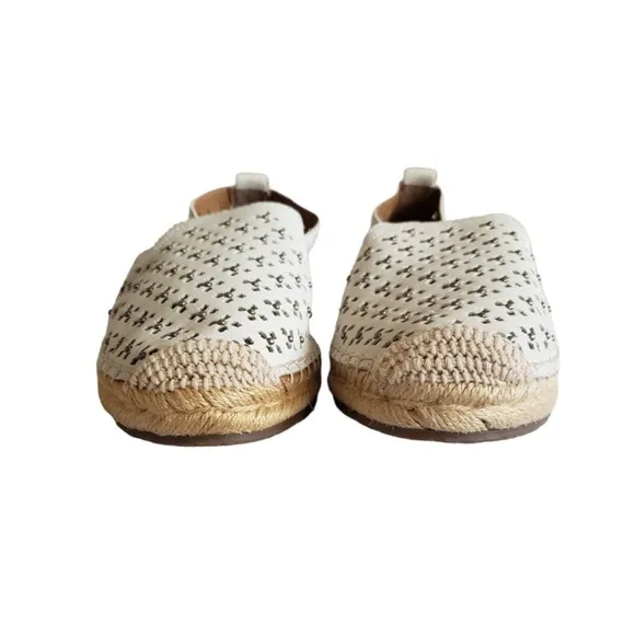 Patricia Nash Women's Elena Espadrille Flats White Leather Size 10M NEW