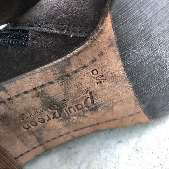 Paul Green Ankle Boots Booties Brown Suede Heeled Size UK 6.5 US 9