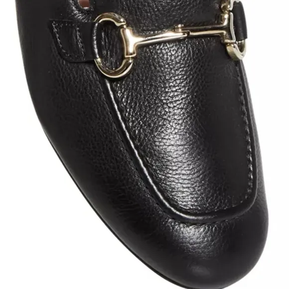 Paul Green Black and Gold Flats with Signature Horsebit