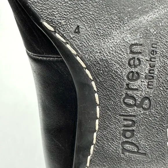 Paul Green Black Leather Ballet Flats with Bow Tie Size 6.5