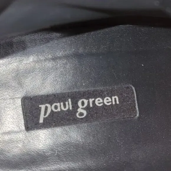 Paul Green Boots Soho Moto Silver Studded Black Leather Buckle Booties SZ US 6.5
