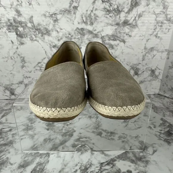 Paul Green Lori Espadrille Loafer Woven Flats Metallic Taupe Leather 7 US 4.5 UK