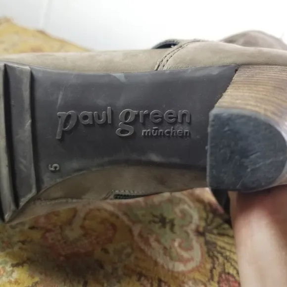 Paul Green Naomi greige nubuck heeled ankle boots