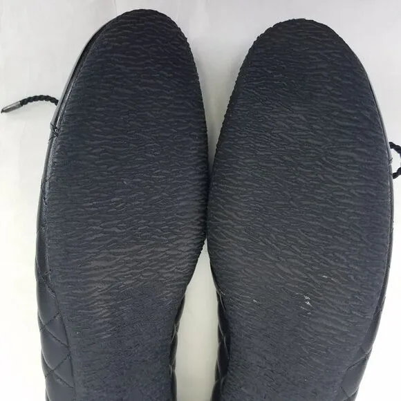 Paul Mayer Attitudes Ballet Flat Women 7.5B Patent Leather Quilted Black Cap Toe