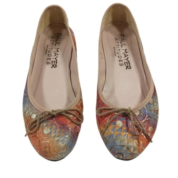 Paul Mayer Attitudes Ballet Flats GUC $245 size 8B   S2527