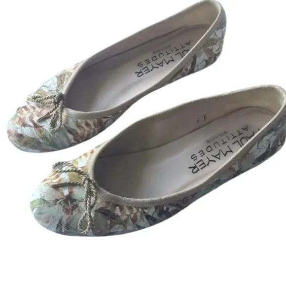 Paul Mayer Attitudes floral leather ballet flats multicolor Size 6