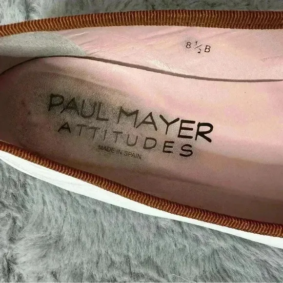 Paul Mayer Oxford Leather Ballet Flats Size 8.5 Preppy Office Saddle Casual